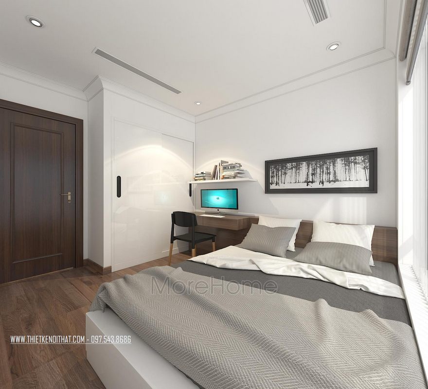 Thiết kế nội thất phòng ngủ chung cư Gardenia Mỹ Đình Nam Từ Liêm Hà Nội